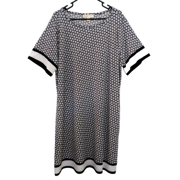 Michael Kors Women's Sheath Dress Black & White Floral Knee Length - 2X  NWT - Picture 1 of 9